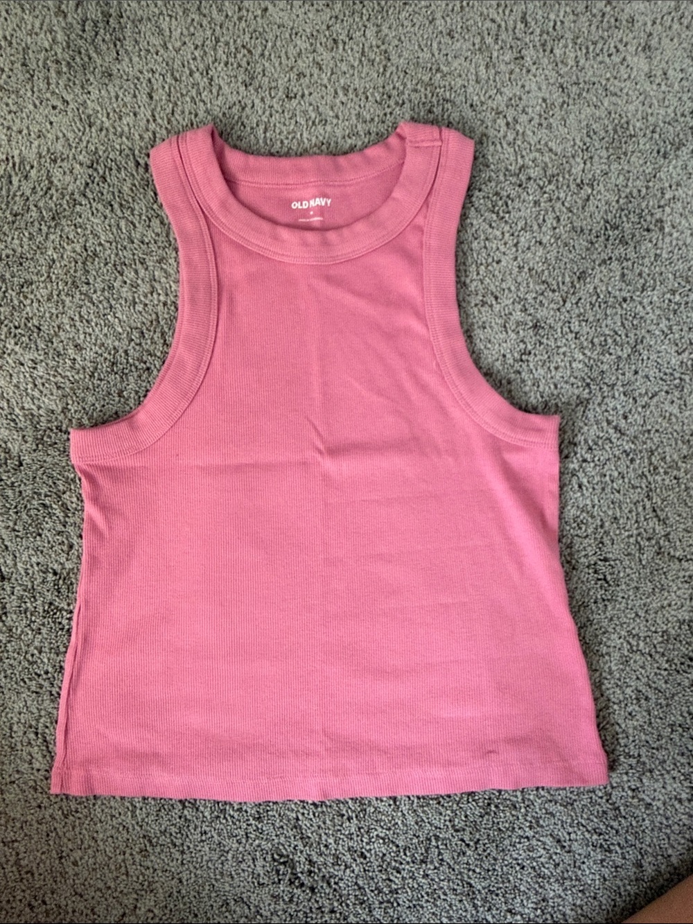 Old Navy Rose Pink Ribbed Tank Top - Women's Sleeveless Crop